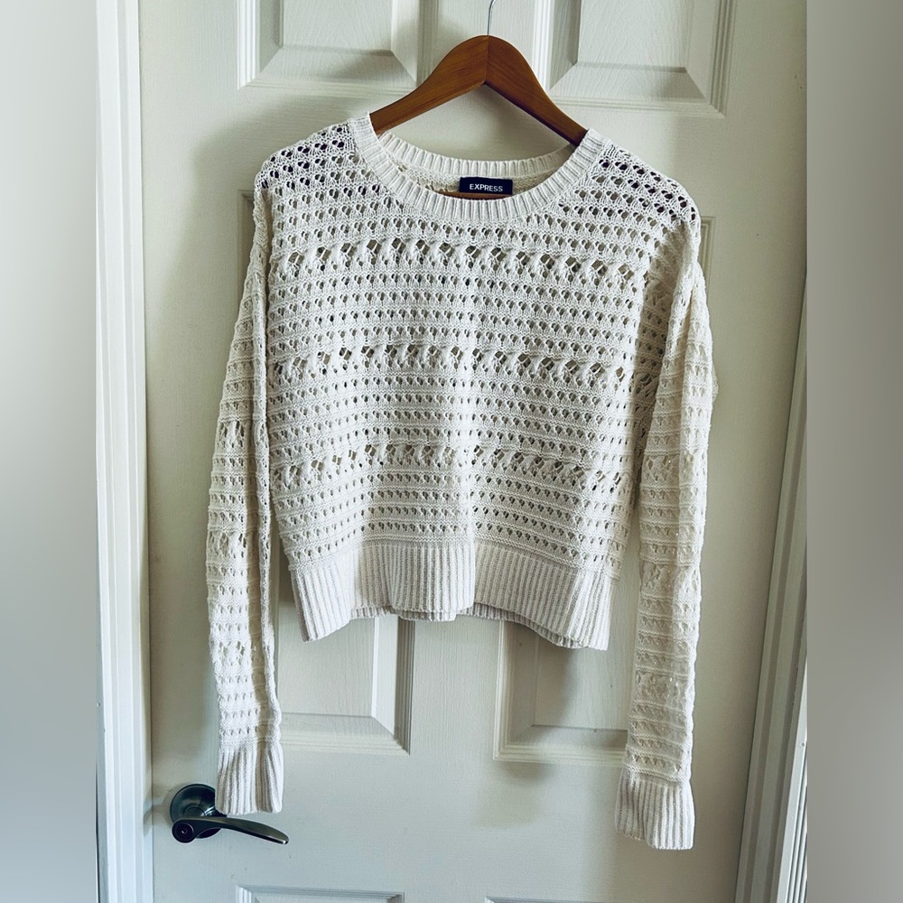 Express Open-Weave Scoop Neck Sweater